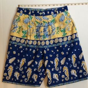 MARISA CLASSICS High Waisted Womens Seahorse Sunflowers Shorts Size 12